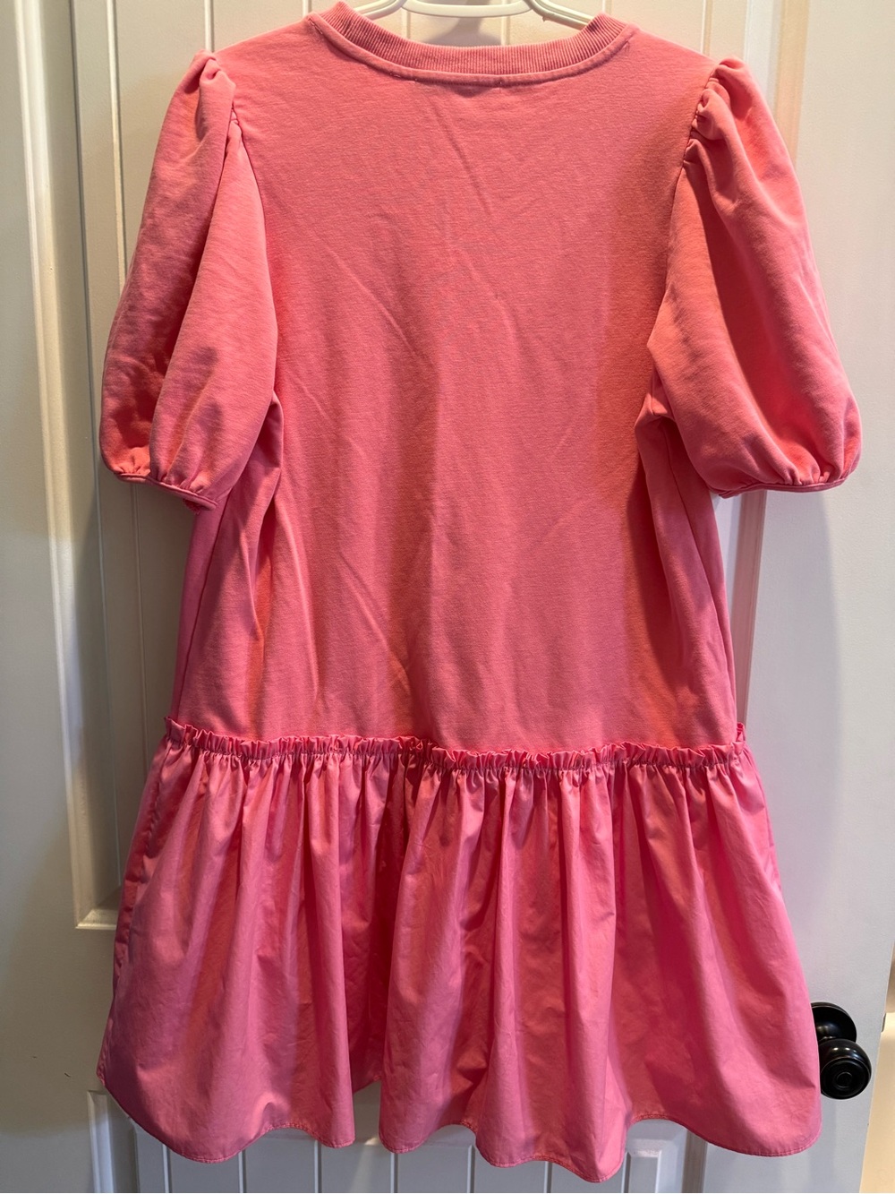 English Factory Pink Puff-Sleeve Drop-Waist Mini Dress - Picture 4 of 4